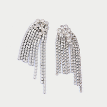 Load image into Gallery viewer, Luxe Diamond Tassel Drop Earrings
