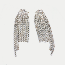 Load image into Gallery viewer, Luxe Diamond Tassel Drop Earrings
